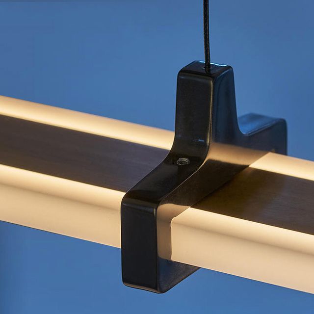 Modern Style Linear Pendant Light Metal 1 Light Island Pendant Light