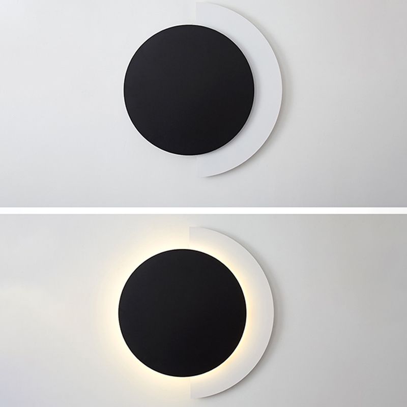 Single Modern Wall Mounted Sconce LED Round Wall Light in Green/Black/Orange Finish