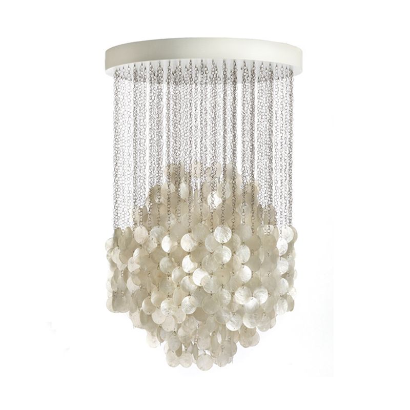 Wind Chime kroonluchter hanglamp Noordse schaal 19,5 "/23.5" dia 4 lichten wit hangend plafondlicht