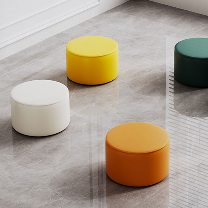 Modern Leather Ottoman Plain Water Resistant Stain Resistant Footstool Ottoman