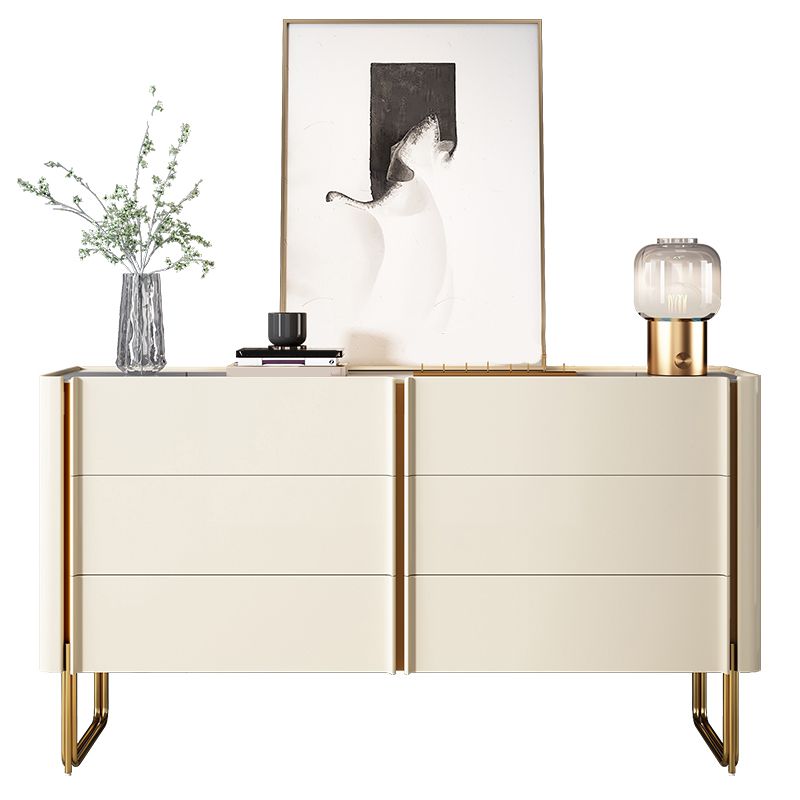 Stone Storage Chest Dresser Classic Glam Dresser with Drawers