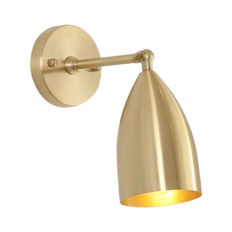 4"/7.5"/12" W 1 Bulb Wall Sconce Modern Style Tapered/Drum/Oval Brass Indoor Wall Mounted Lighting in Gold