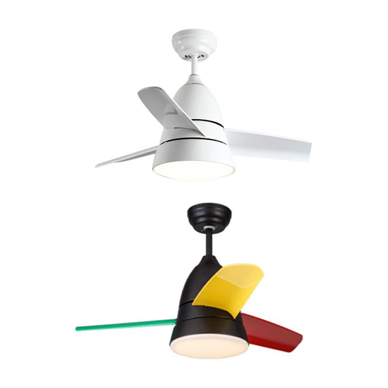 Kids Style Geometry Ceiling Fan Lamp Metal 1 Light Ceiling Fan Lighting for Living Room