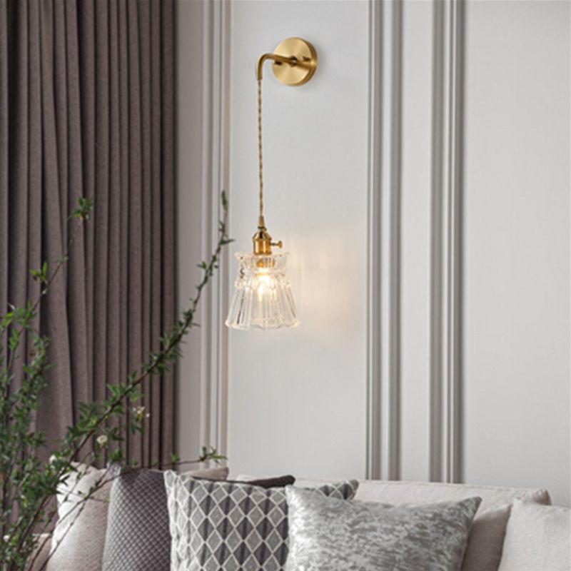 1-Light Wall Sconces Modern Glass Sconce Light Fixture for Bedroom