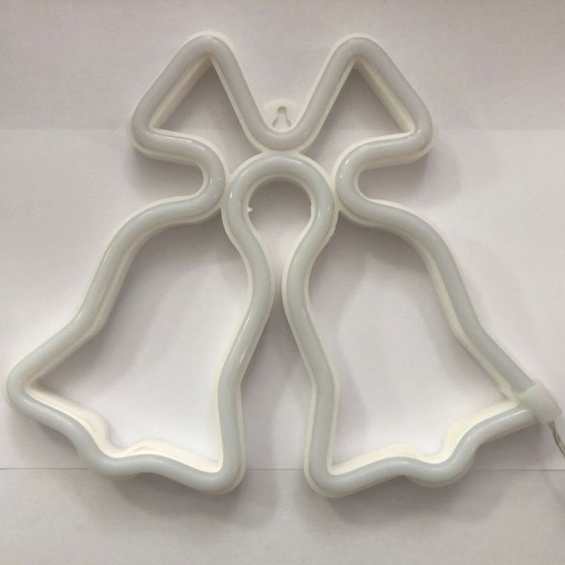 White Jingle Bell Mini Nightstand Lamp Cartoon Style LED Plastic Wall Lighting