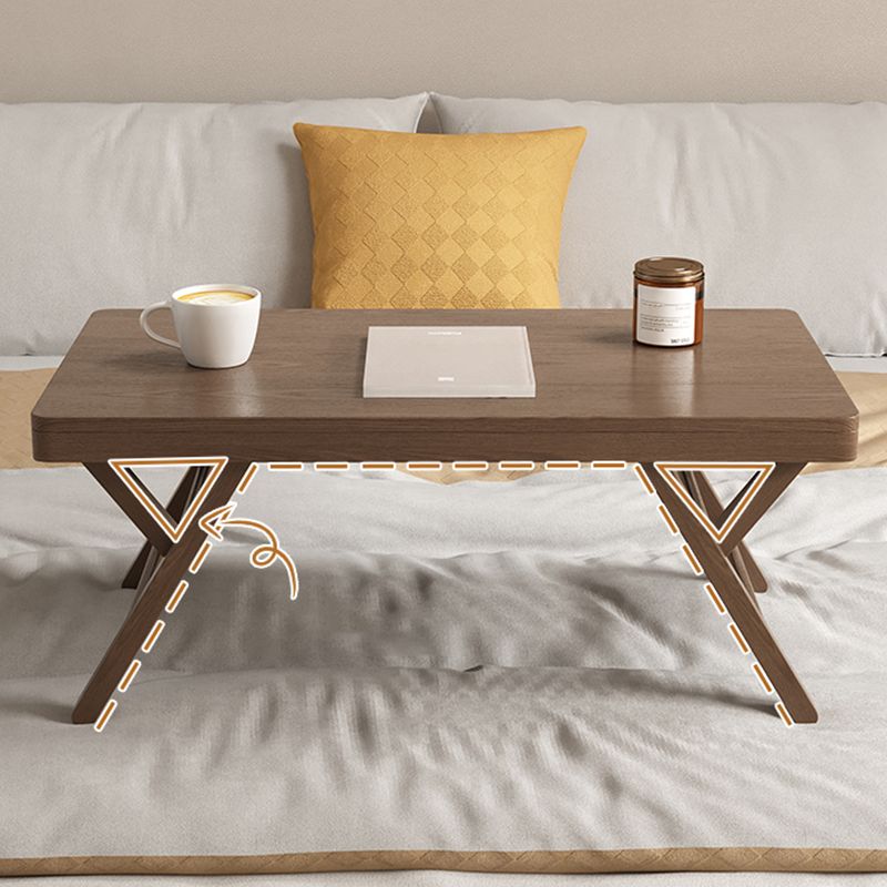 Traditional Rubber Wood Sofa Side Accent Table with 4 Legs for Bedroom