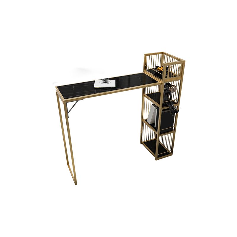 Contemporary Style Rectangle Bar Table Double Pedestal Bar Dining Table for Home