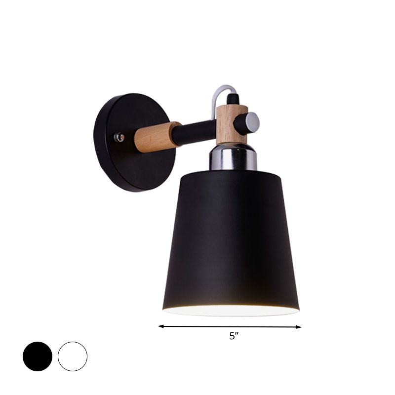 Nordic Style Monochrome Wall Lighting Rotatable Empire Shade 1 Light Metallic Wall Lamp for Stair