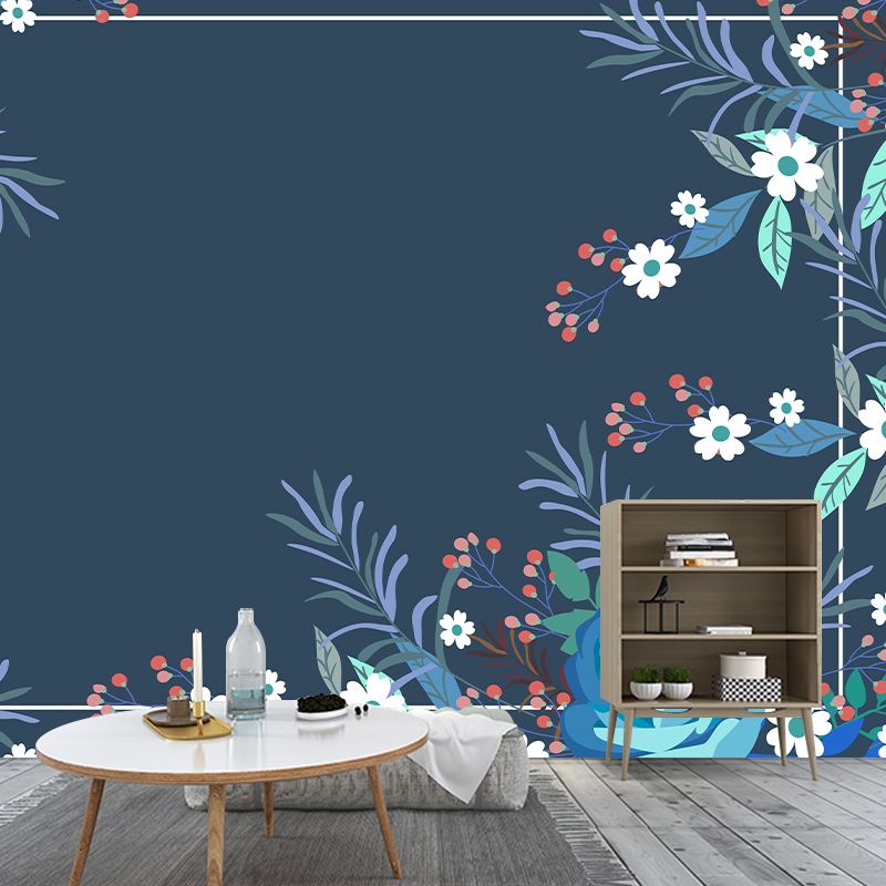 Mildew Resistant Tropical Plant Mural Eco-friendly Decorative Wallpaper for Home