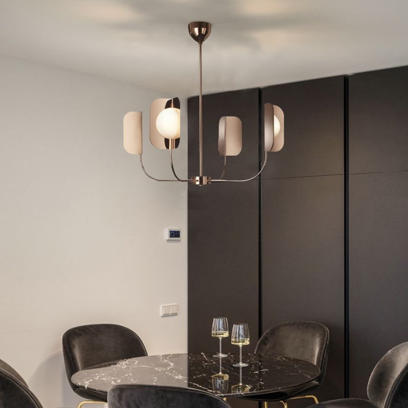 Luz de colgante de techo de metal starburst lámpara de oro rosa nórdica colgante de colgantes para sala de estar