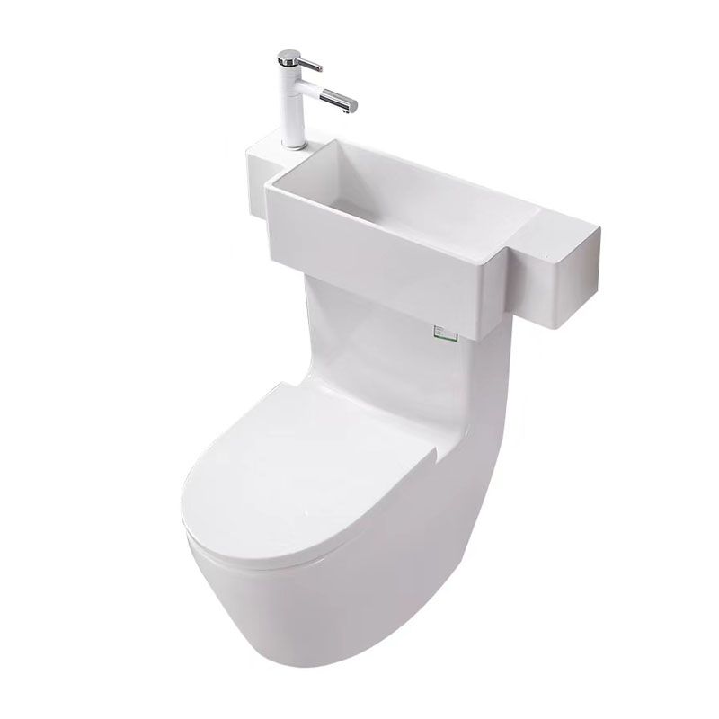 Contemporary Toilet Bowl Wall Mount One-Piece Toilet Flush Toilet (Faucet not Included)
