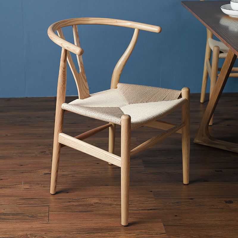 Silla auxiliar de comedor escandinava Silla auxiliar de comedor natural Wishbone para uso doméstico