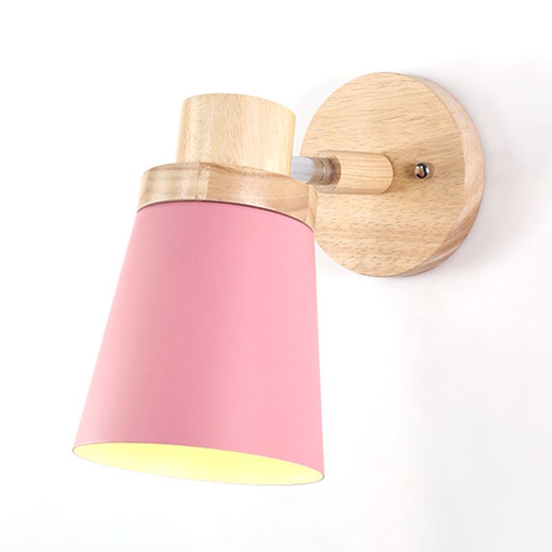 Modern Style Flared Wall Sconces Wood 1 Light Wall Mount Light Fixture