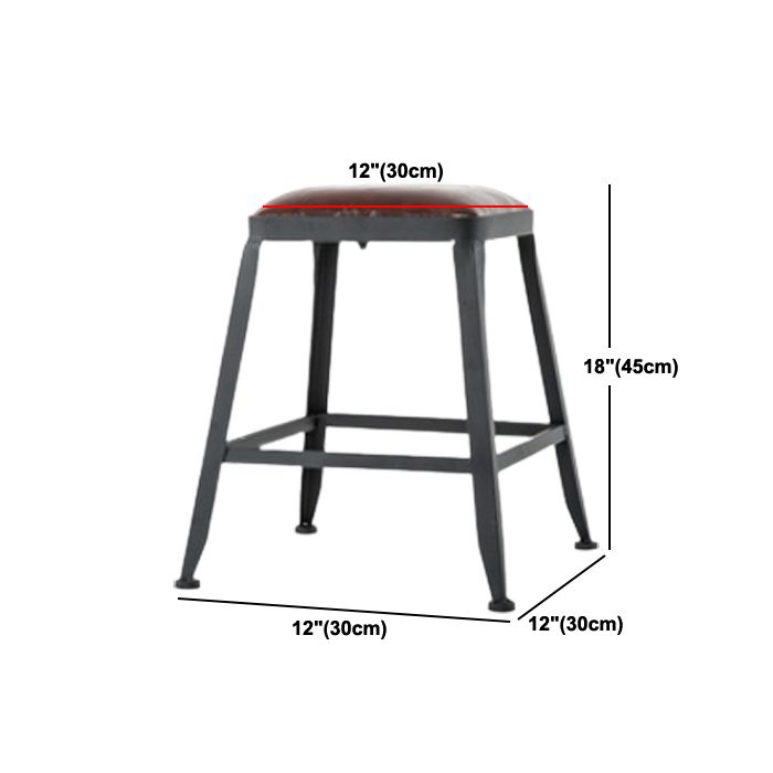 Industrial Style Bar-stool PU Leather Counter Bar Stool with Metal Legs for Restaurant