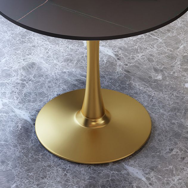 Traditional Luxury Dining Table Stone Dining Table with Metal Base