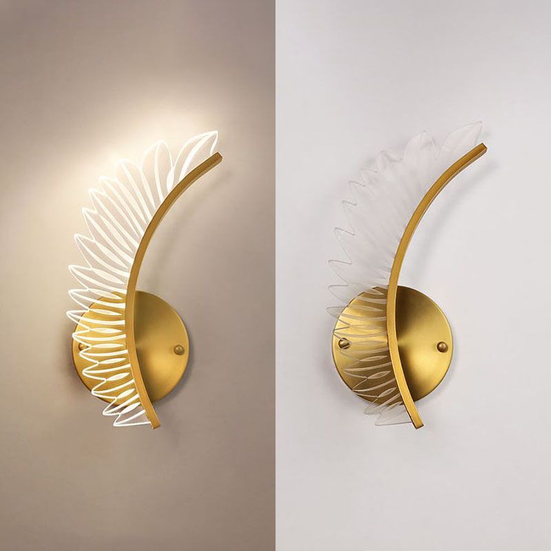Contemporary Copper Acrylic Wall Mounted Lighting LED Wall Sconce for Bedroom