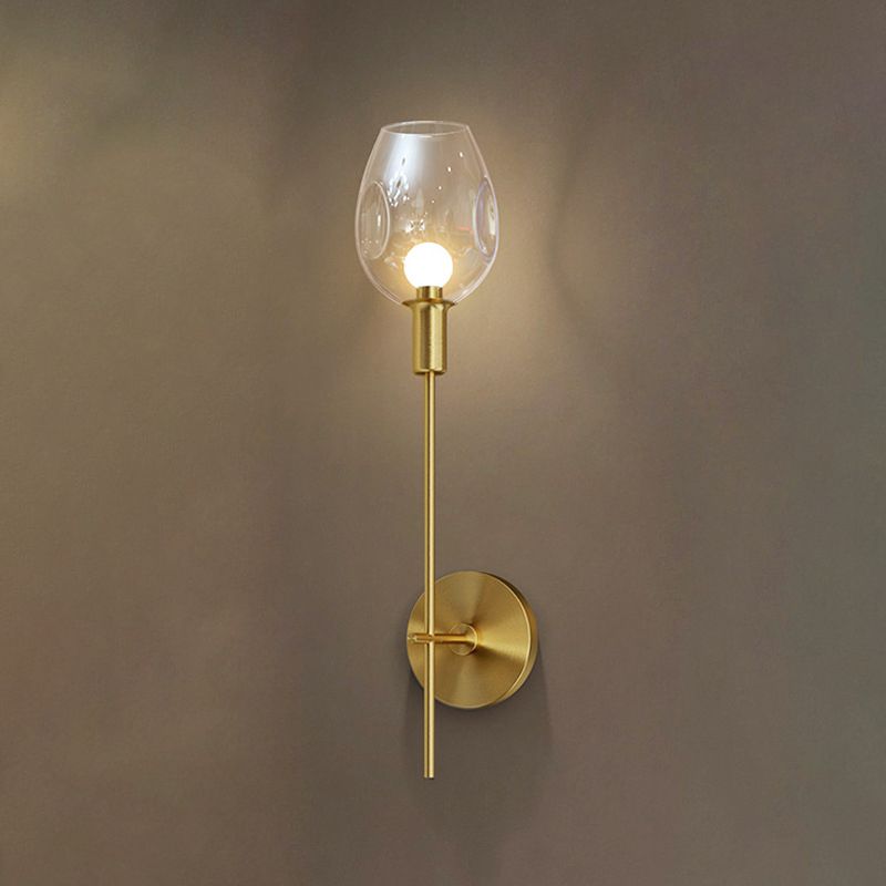 1 Light Wall Mounted Light Fixture Modern Wall Mounted Lighting in Gold