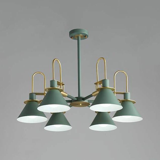 Luz de suspensión de emprendimiento de metal de araña de embudo de embudo de Macaron Loft