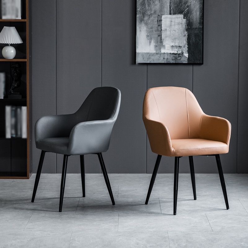 Contemporary Metal Dining Room Chairs Upholstered Armchair for Restaurant Use