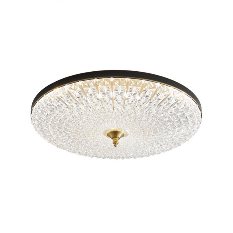 Contemporary Golden/Black Single Flush Mount Lighting LED Acrylic Ceiling Light