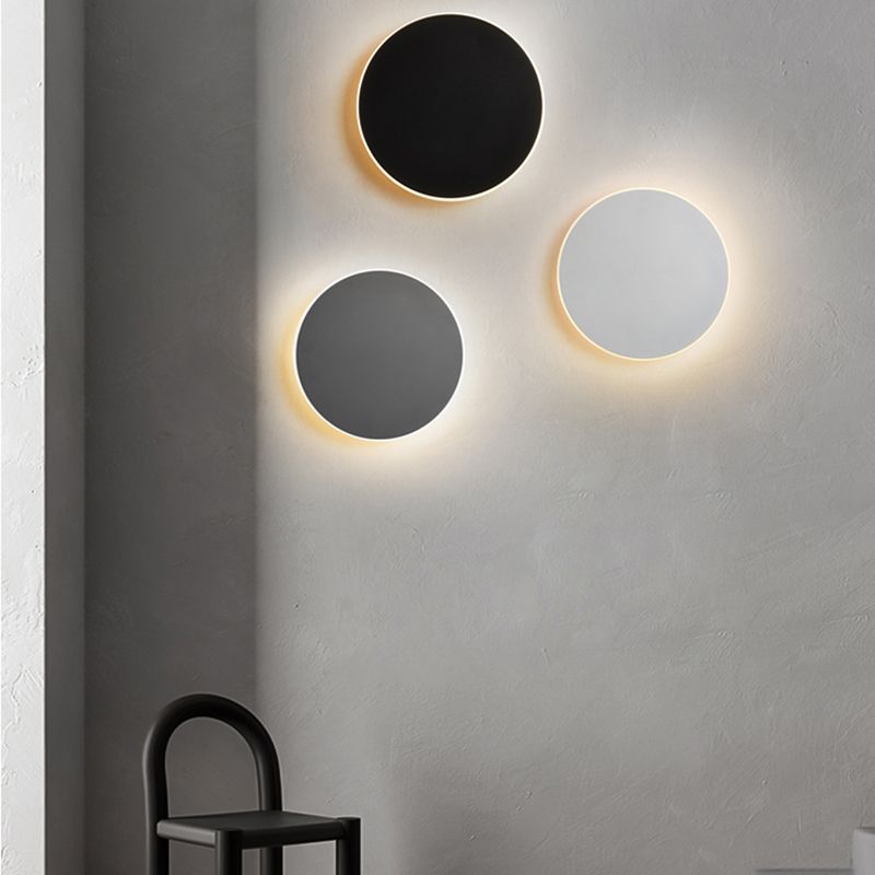 LED Wall Mount Light Modern Style Round Shape Wall Sconce Light Fixture for Bedroom