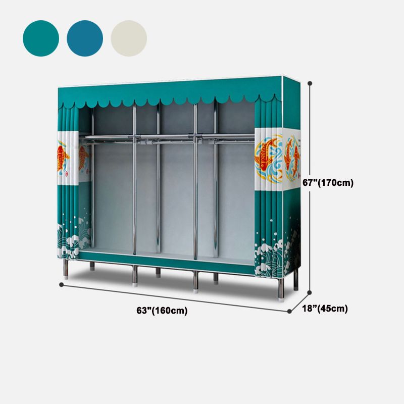 Modern Style Wardrobe Armoire Aluminum Alloy Frame Wardrobe Cabinet for Home