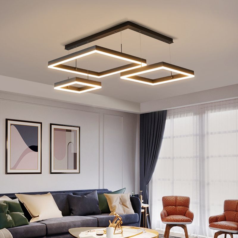 Sala de estar Luz de lámpara de la sala de estar LED de metal LED de lámpara de lámpara simple en negro