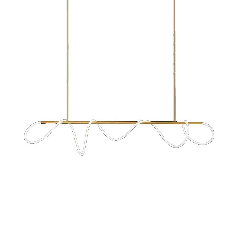 Line Shape Hanging Lamp Modern Island Chandelier Lights for Dining Room