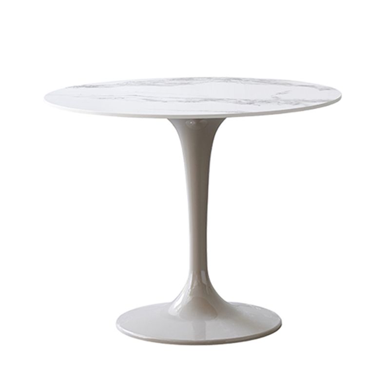 Contemporary Style Home Sintered Stone Dining Table Round Table with Tulip Base