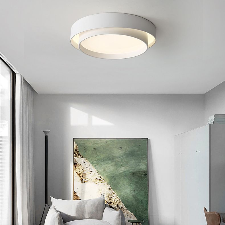 Moderna lampada da soffitto circolare in ferro battuto a LED con montaggio a incasso e paralume in acrilico
