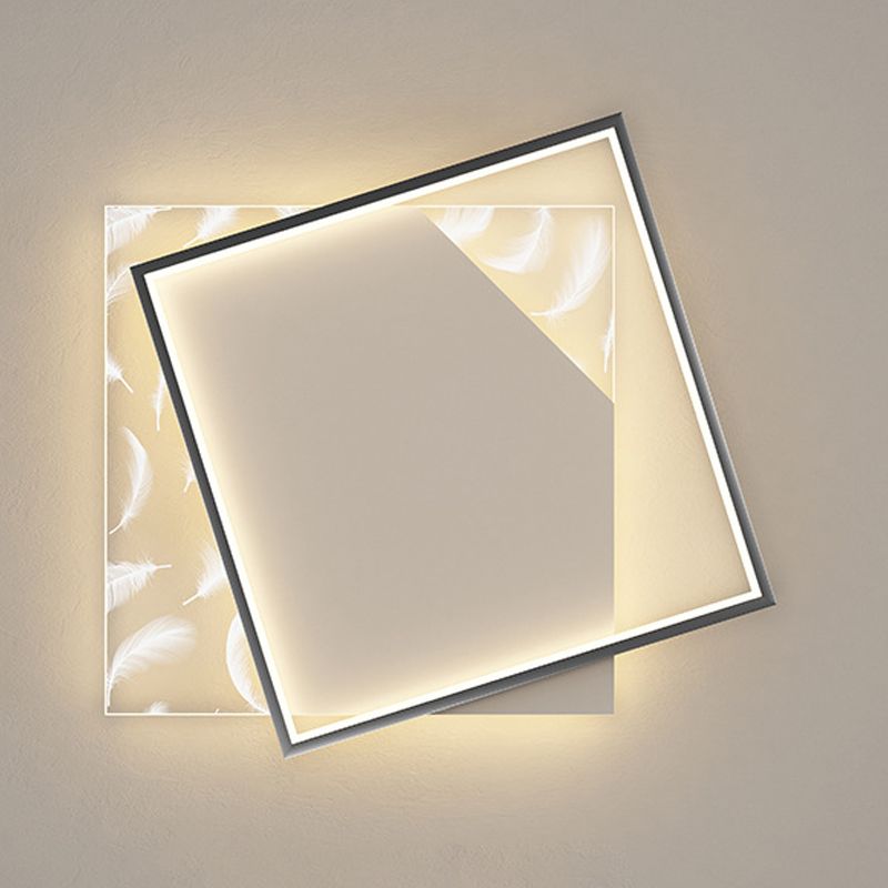 Simplicity Flush Mount Light Feather Pattern Metal Ceiling Light Fixtures