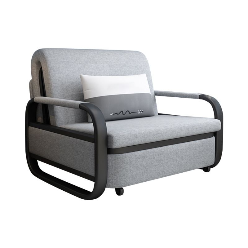 Linen Square Arm Sofa Bed 35.43" Wide  Contemporary Convertible Sofa