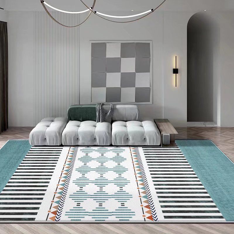 Simplicity Carpet Modern Abstract Print Rug Stain Resistant Area Rug for Living Room