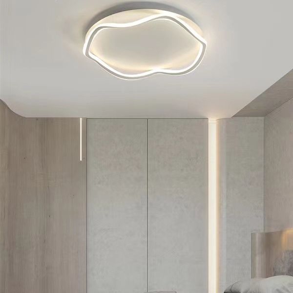 Contemporary Flush Light Fixtures Circular Metal 1 Light Flush Mount Lamps for Bedroom