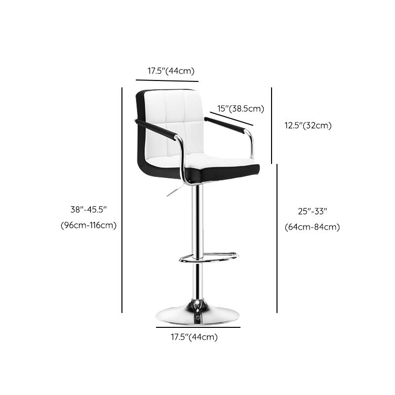 Contemporary Leather Counter Height Stools Adjustable Height Bar Stool