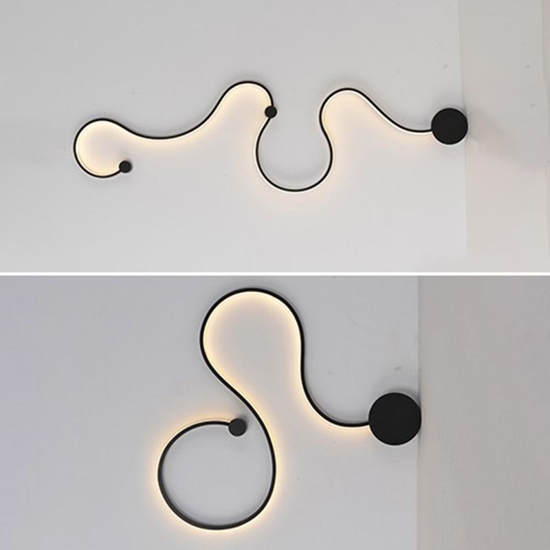 Lumière murale linéaire de style nordique Minimaliste 1 lumière LED LED Ponderie murale pour le salon