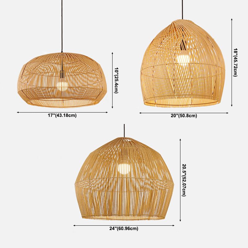 1 lumière suspendue à la suspension moderne Bamboo suspendu pour le salon