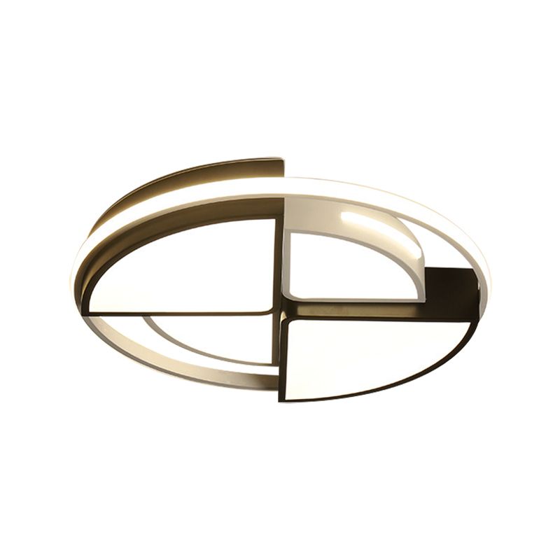 Accesorio de iluminación redondo blanco cálido, luces de techo acrílicas modernas de 16"/19,5", montaje empotrado en blanco