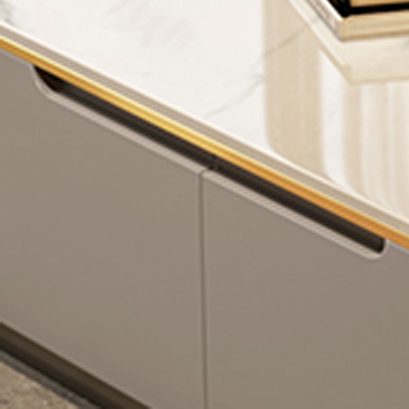 Glam Coffee Table Slate Rectangular Square Cocktail Table in White