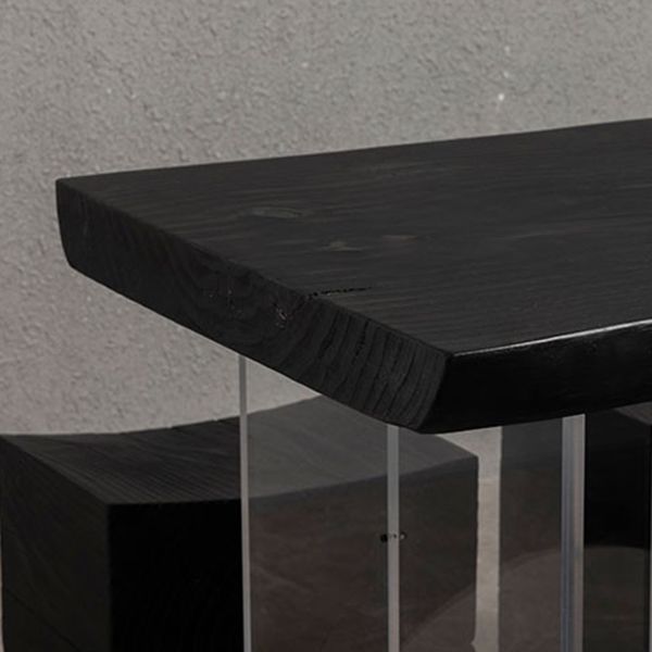 Modern Black in Solid Wood Counter Table Specialty Dining Table for Kitchen