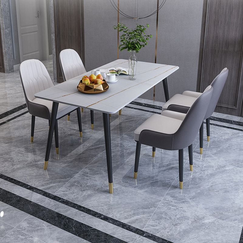 Mesa de comedor de comedor de piedra moderna de acabado mate