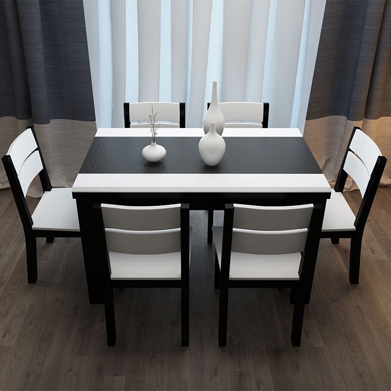 Industrial Kitchen Dinner Table Rectangle 4 Legs Stone Dining Table