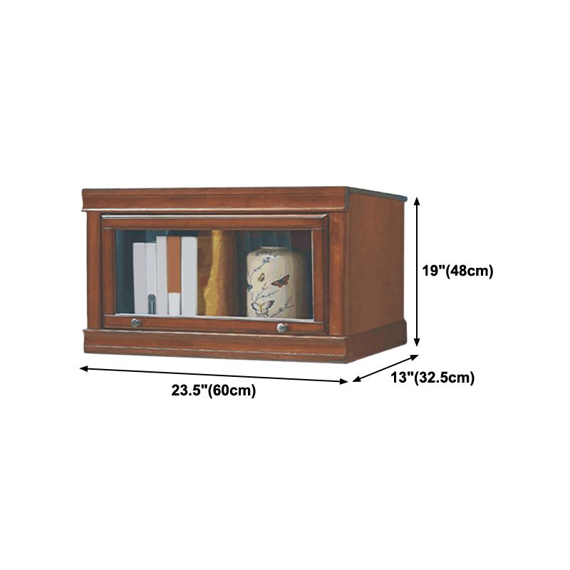 Wooden Standard Bookcase Contemporary Closed Back Bookshelf With Door