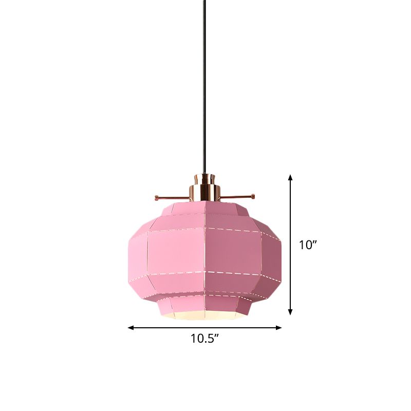1 Glühbirnen -Este -Pendel -Leicht -Makkaron -Rosa -Hang -Anhänger mit facettierter Laternen -Eisenschatten