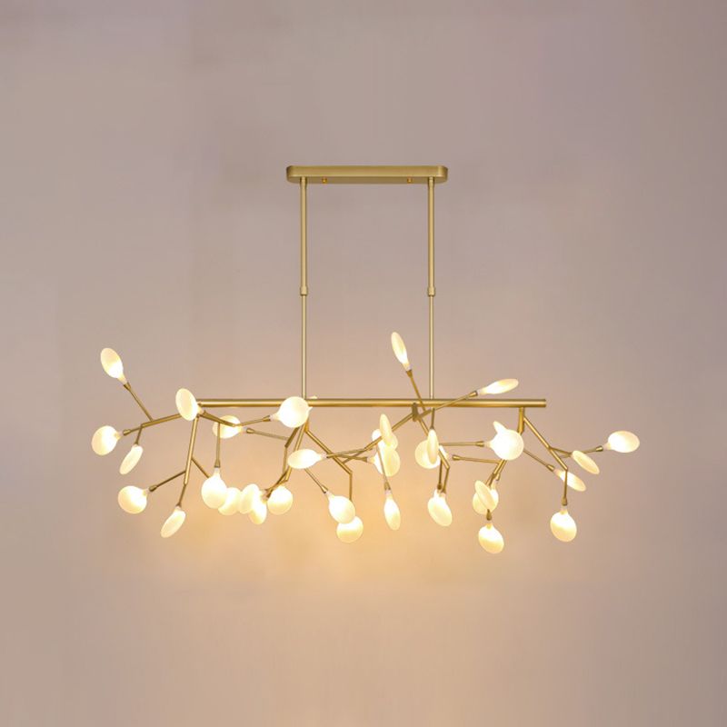 Firewcord Shape Island Lights Modern Style Acrylic Metal Chandelier Lights For Dining Room