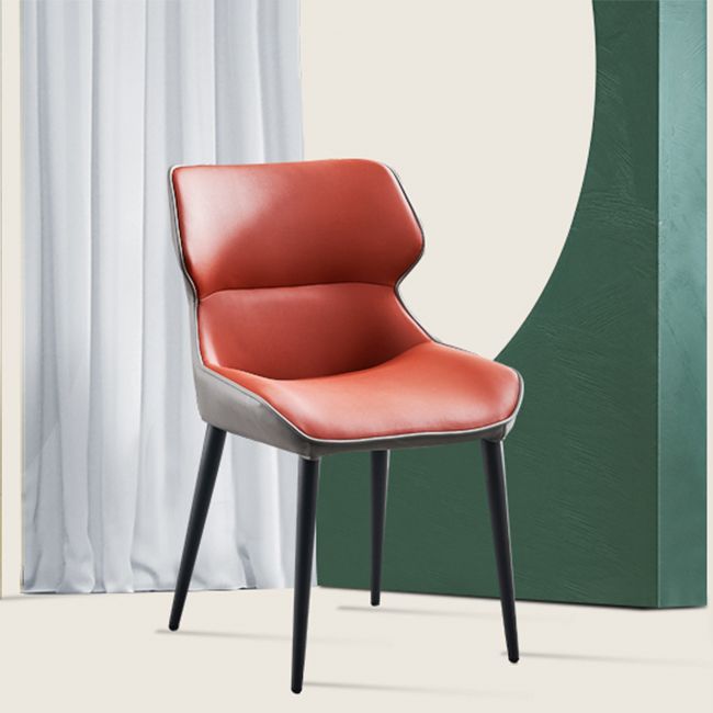 Silla de comedor de metal contemporánea, sillón orejero para uso en restaurantes