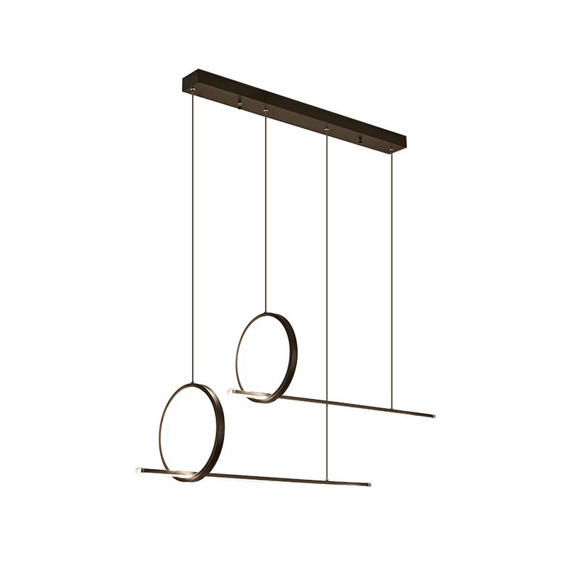 Éclairage linéaire et îlot de ring fer minimaliste fer minimaliste
