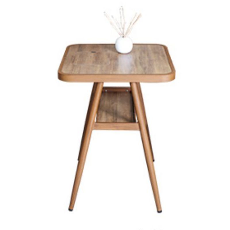 Modern Style Bistro Set 2/3 Pcs Wooden Top Metal Base Bistro Set
