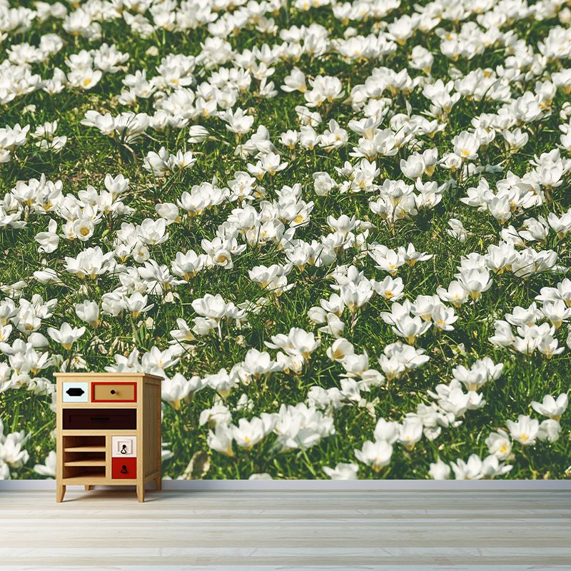 Modern Saffron Mural Wallpaper Stain Resistant Wall Covering for Living Room