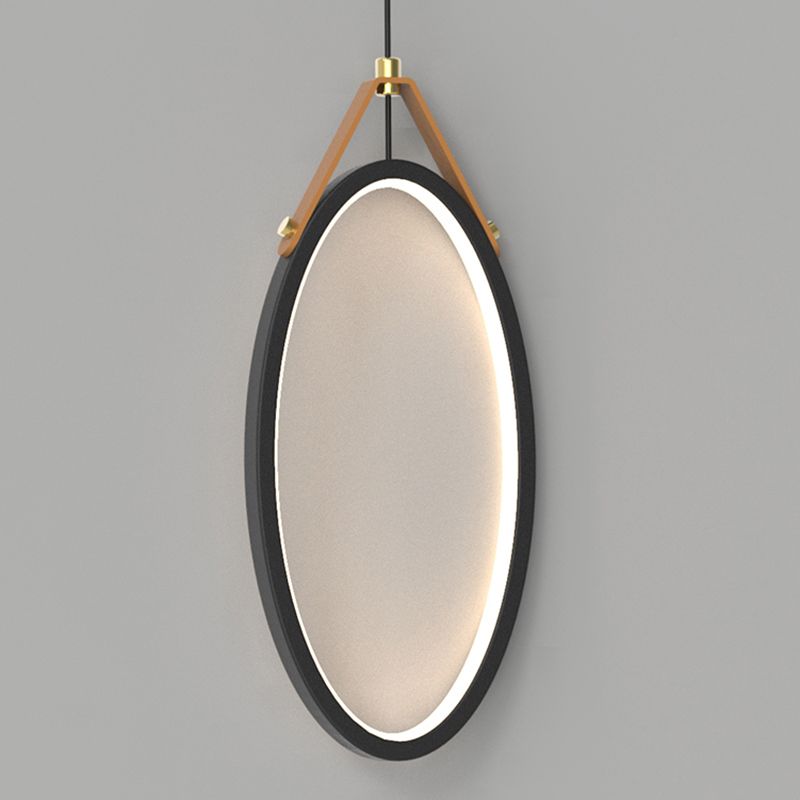 Modern Linear Hanging Light Kit Metal 1-Light Pendant Light for Bedroom